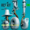 RESKIT RSU35-0075 CH-54A Tarhe landing gear (MEDIUM LOAD, M-121 bomb and other) with weighted wheels set for ICM kit (Metal & 3D Printed) 1/35